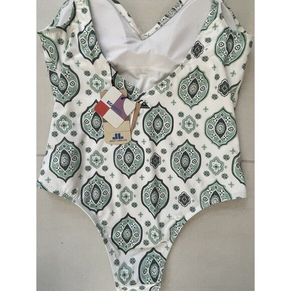 Quiksilver Swim One Piece Swimsuit Geometric Print Swimwear - Picture 7 of 9